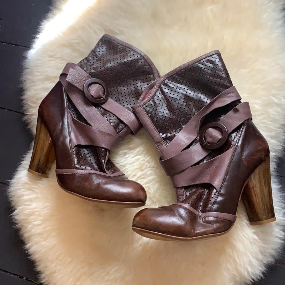 Jeffrey campbell boots heels EU 41 leather maroon fit like 9.5-10